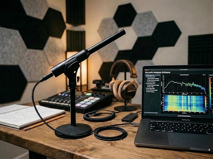 Superlux ECM999U USB Measurement Microphone Set, Omni Free-Field Condenser Mic for Room Acoustic Analysis, Speaker Testing, Measurement & Recording, USB-C Plug-and-Play, 24-Bit/48kHz, Win/Mac
