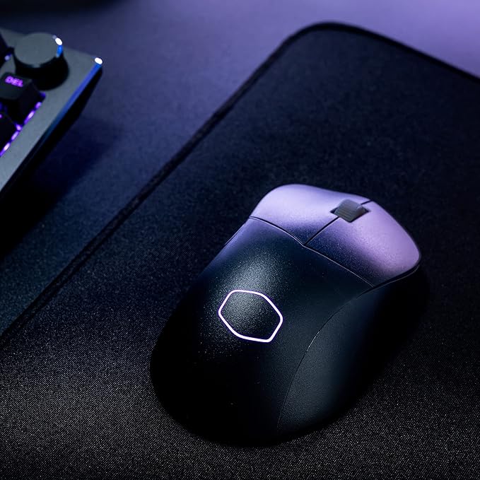 Cooler Master MM731 Wireless Gaming Mouse Black, Adjustable 19,000 DPI, Palm|Claw Grip, 2.4GHz|Bluetooth, PixArt Optical Sensor, Ultraweave Cable, PTFE Feet, RGB Lighting (MM-731-KKOH1)