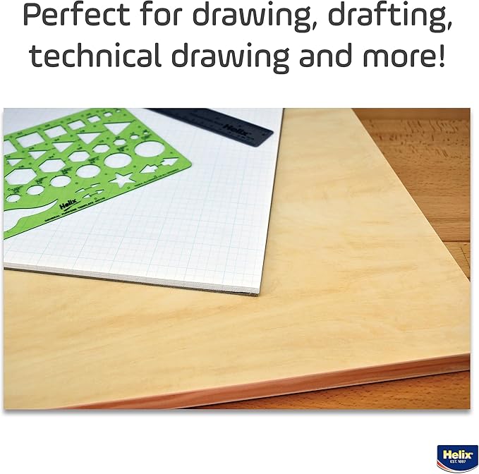 Maped - Helix Wooden Lightweight Drawing Board 23 x 31 Inch - Sketching Outdoors - Precision Metal Edge - Ensures Stability and Accuracy - Durable Basswood, Portable Design