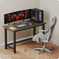 51" Home Office Desk Modern Computer Desk 51.2x23.6x29.5 inches PC Table with Thicken Frame Industrial Style Sturdy Metal Frame Furniture for Writing Gaming Rustic Brown+Black