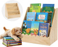 BALAPET Scalloped Book Shelf for Kids, 3-Tier Wooden Bookshelf Perfect Height for 1-5 Years Toddler, Durable Bookcase Book Organizer for Nursery Room(Wooden,16.5 * 16.5 * 10.6in)