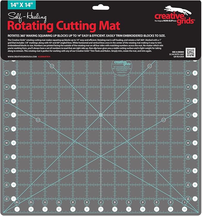 Creative Grids Self Healing Rotating Rotary Cutting Mat 14in x 14in (CGRMATR14)