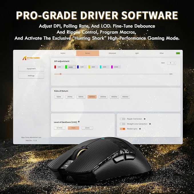 ATTACK SHARK X11 Ultra Carbon Fiber Wireless Gaming Mouse,8K Polling, PAW3950MAX Gaming Sensor,63g Ultra-Lightweight,Nordic 54L15 MCU Chip,Wired/BT/2.4Ghz with RGB Coiled Cable-Black&Griptape