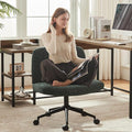 Dowinx Criss Cross Chair with Wheels, Preminum Fabric and Pocket Spring Cushion, Adjustable Swivel Wide Seat Computer Chair, Morden Design Vanity Chair Green
