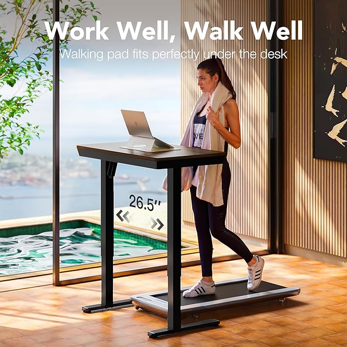HUANUO Electric Standing Desk with Drawers, 48 x 24 Inch Electric Adjustable Height Desk, Quick Install One-Piece Tabletop with USB Charging Ports, Sit to Stand Up Desk for Home Office, Black Walnut