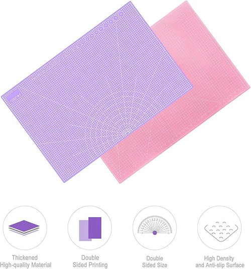 24" x 36" Self Healing Cutting Mat: Double Sided Sewing Cutting Mat Craft Supplies A1 Size for Quilting, Crafts Arts, and Fabric Purple & Pink Design (Pink & Purple)