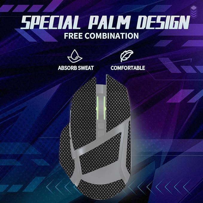 TALONGAMES Mouse Anti Slip Grip Tape Compatible with Razer Basilisk Ultimate/Basilisk V2 / Basilisk X Gaming Mouse, Palm Sweat Absorption, Thin 0.5mm, Cut to Fit, Easy to Apply, Mouse Skin
