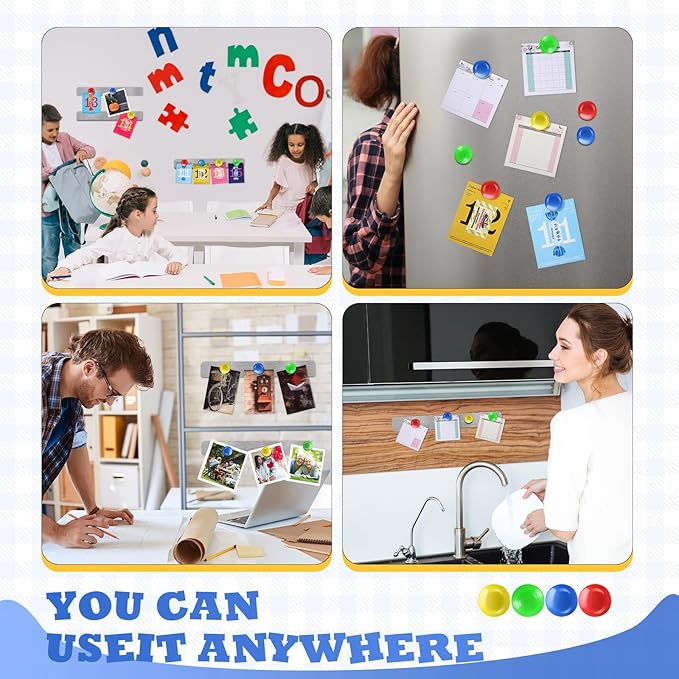18 Pcs Magnetic Bulletin Board Strips Frameless Stainless Iron Board Strip with Colorful Magnet Self Adhesive Memo Strip for for Office Home Wall Photo (Silver)