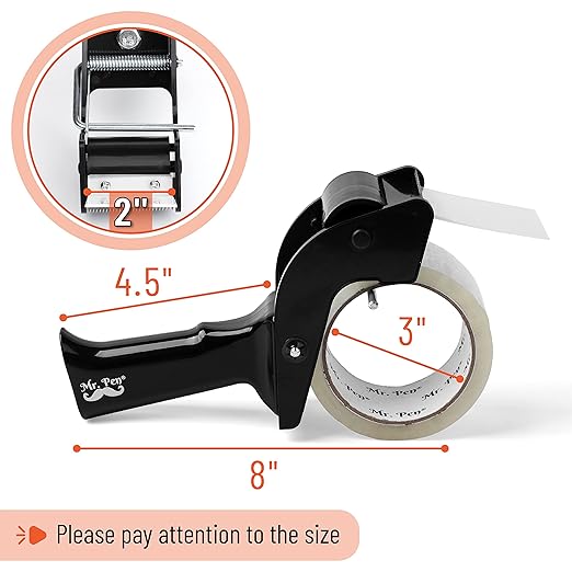 Mr. Pen- Heavy Duty Packing Tape Dispenser Gun, 2 Inch, Includes 1 Clear Tape Roll, Handheld Tape Gun for Moving, Shipping, Sealing Boxes & Packaging