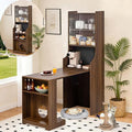Fold-Out Convertible Office Table, Space-Saving Folding Writing Desk with Hutch & Storage Shelves, Pet-Friendly Foldable Computer Desk with Free Cat Bed for Small Spaces (Walnut)