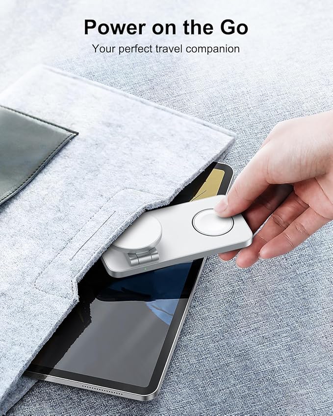 3-in-1 Charging Station for Samsung, Magnetic Fast Wireless Charger Stand Compatible with MagSafe for Galaxy S26/S25/S24/S23/Z Fold/Flip Series, Galaxy Watch Ultra/8/7/6/5, Galaxy Buds Pro/4//3/2