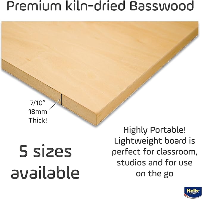 Maped - Helix Wooden Lightweight Drawing Board 20 x 26 Inch - Ideal for Students - Sketching Outdoors - Lightweight Design - Premium All-Wooden Drawing Boards are Super Light and Portable