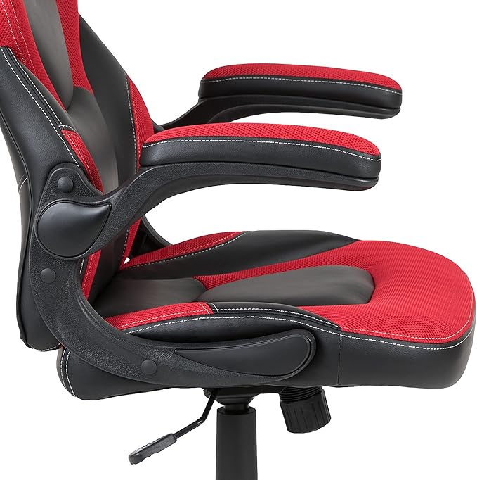 Flash Furniture Red Gaming Desk and Red/Black Racing Chair Set with Cup Holder and Headphone Hook