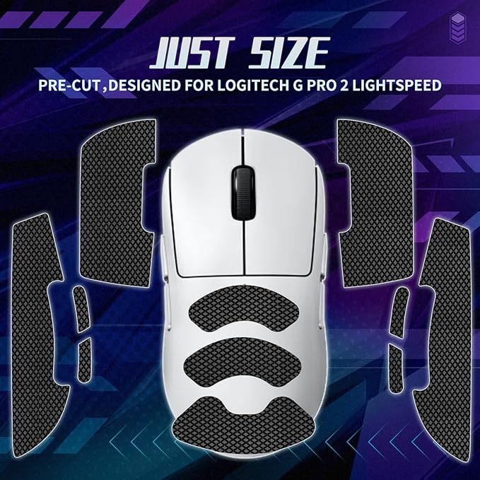 TALONGAMES Mouse Anti Slip Grip Tape Compatible with Logitech G PRO 2 Lightspeed Wireless Gaming Mouse, Palm Sweat Absorption, Thin 0.5mm, Cut to Fit, Easy to Apply, Mouse Skin