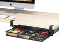 Under Desk Drawer Organizer Clamp-On, Mesh Metal Attachment, 1 Drawer Slide Out, On or Under Desk Organizer for Office Supplies & Home Essentials