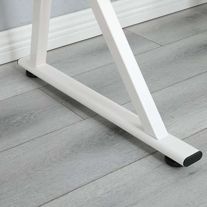 Adjustable Drawing Table for Artists | Drafting Desk with Tilted Glass Top | Art & Craft Table for Adults (White, Classic Pro-27.16''- 35.82'' H)