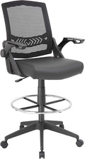 Boss Office Products Drafting Stool with, Black