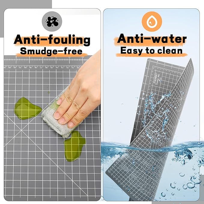 Premium 10 Pcs Self Healing Cutting Mat 18'' x 12'', A3 Non-slip Sewing Mat for Quilting, 5-Ply Rotary Cutting Board Double-Sided for Crafts Cutting Fabric Scrapbooking Modeling Projects