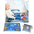 Cegali Airplane Seat Extender for Kids ANM: Enhance Your Child's in-Flight Comfort. Travel Toddler Bed, Leg Rest, Foot Hammock, All in One (My Animals - Cool Grey)