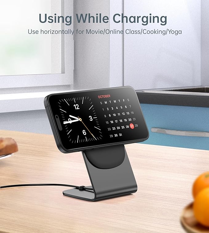 Magnetic Wireless Charger for iPhone 17/16/15/14/13/12 - Mag Charger+20W USB C Adapter, Fast Wireless Charging Stand/Pad with 5ft Cable for iPhone Pro Max Plus Mini 17e Air, Black