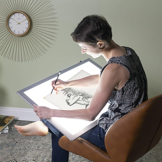 Artograph LightPad 950 LX Thin Dimmable 24x17 Inch Artist Light Box with UV Free LED Light for Tracing, Drawing, and Patterns, Silver
