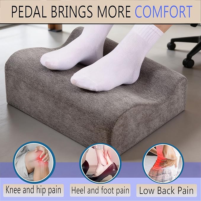 Foot Rest for Under Desk at Work,at Work Soft Ergonomic Footrest,Support Foot Pillow,Heel Chair,Leg Elevation Pillow, (Dark Gray)