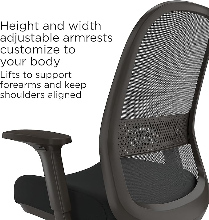 Workplace 2.0 Drafting Stool, Mesh, Ergonomic, Lumbar Support, Adjustable Height, Black