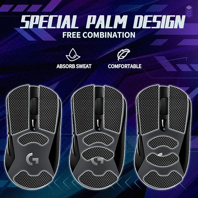 TALONGAMES Mouse Anti Slip Grip Tape Compatible with Logitech G403 / G603 / G703 Gaming Mouse, Palm Sweat Absorption, Thin 0.5mm, Cut to Fit, Easy to Apply, Mouse Skin
