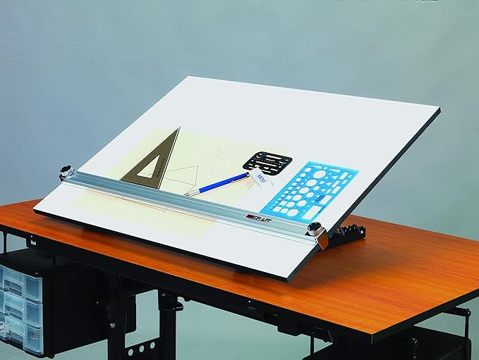 Martin Universal Design 16" x 21" Pro-Draft Deluxe Adjustable Parallel Straightedge Board, White Melamine, 1 Each (U-PEB1621K)
