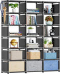 Mavivegue Book Shelf, 18 Cube Storage Organizer, DIY Bookcase, Metal Cube Bookshelf, Cubbies Closet Storage Organizer Shelves for Bedroom,Living Room,Home,Office