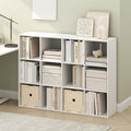 Furinno PELLI Book Shelf, 12-Cube Bookshelf, Cube Storage Organizer Bookcase, 11.7 x 47.6 x 36, for Living Room, Bedroom, Home Office, White
