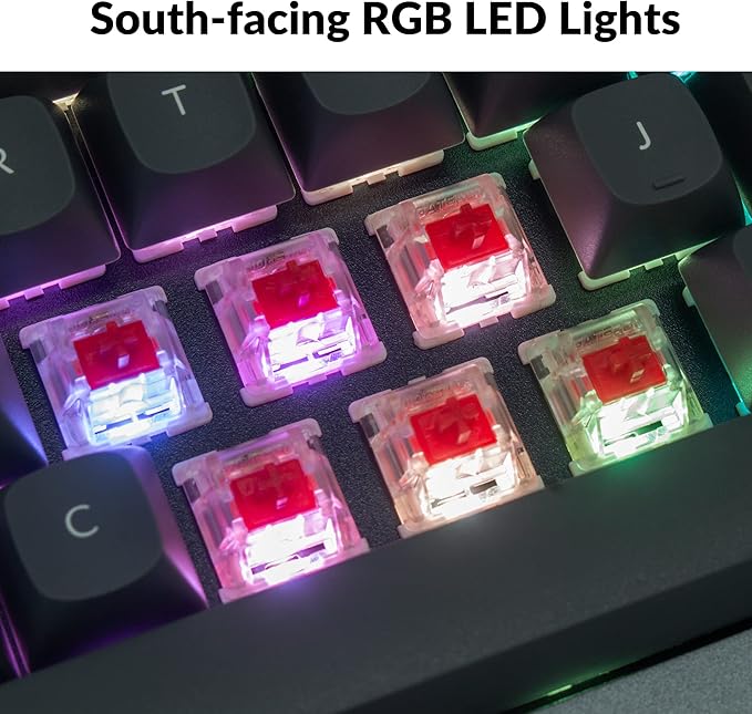 Keychron Q7 Wired Custom Mechanical Keyboard, 70% Layout QMK/VIA Programmable Macro with Hot-swappable Gateron G Pro Red Switch Double Gasket Compatible with Mac Windows Linux (Grey)