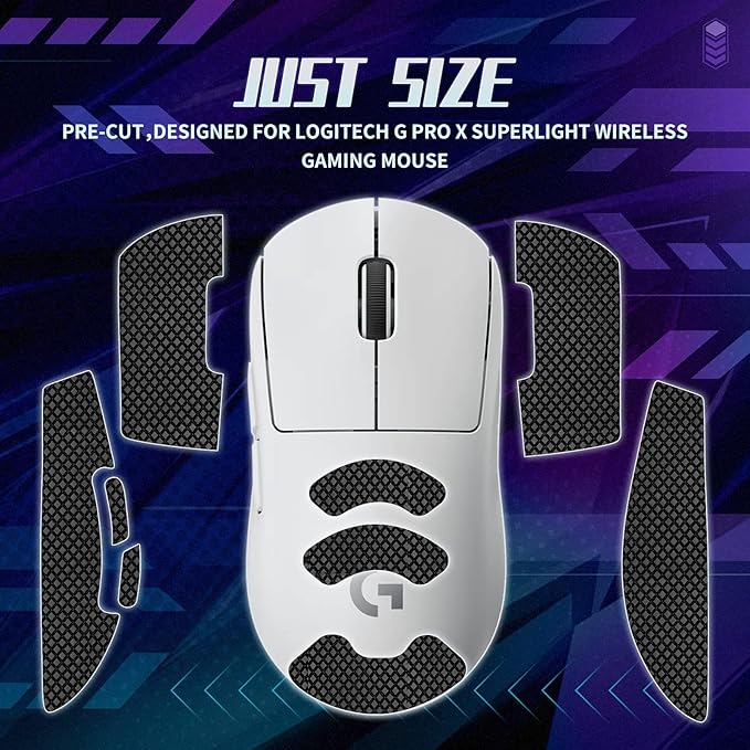 TALONGAMES Mouse Anti Slip Grip Tape Compatible with Logitech G PRO X2 SUPERSTRIKE, PRO X Superlight, Superlight 2, Gaming Mouse,Palm Sweat Absorption,Thin 0.5mm,Cut to Fit, Easy to Apply, Mouse Skin