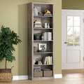 BORNOON 75" Tall Bookshelf, 6-Tier Floor Standing Bookcase with 2 Adjustable Shelves, 24" Wide Open Storage Shelf, Modern Display Organizer for Home Office, Living Room, Bedroom, Study