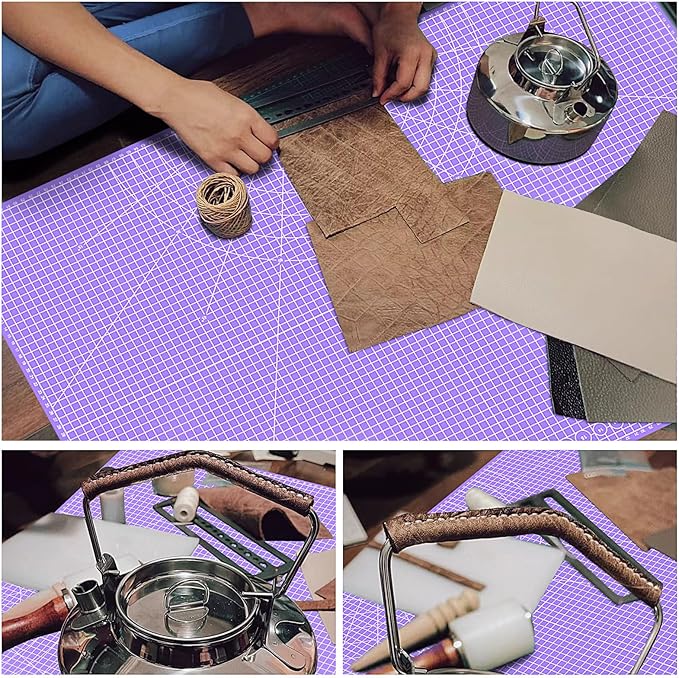 Double Sided Sewing Self Healing Cutting Mat 24 x 36 Inches, A1 Size Craft Sewing Cutting Mat for Crafts and Fabric, Purple & Pink Design