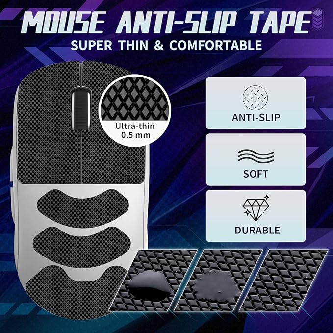 TALONGAMES Mouse Anti Slip Grip Tape Compatible with Pulsar Gaming Gears X2 Mini Gaming Mouse, Palm Sweat Absorption, Thin 0.5mm, Cut to Fit, Easy to Apply, Mouse Skin