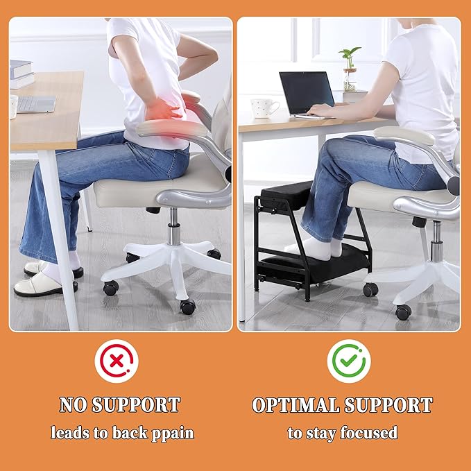 BALAPET Adjustable Double Step Footrest, High-Density Foam with Sturdy Iron Frame Foot Rest Under Desk for Office, Ergonomic Footrest with Washable Cover for Desk Work Office Life, Home