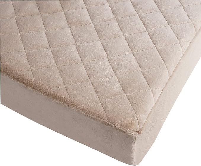 Medium-Soft 20x20x3 Memory Foam Recliner Chair Seat Cushion for Long Sitting - Armchair Pad with Washable Velvety Cover with Waterproof Layer & Non-Slip Base for Seniors & Elderly - Beige