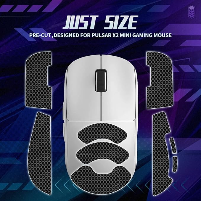 TALONGAMES Mouse Anti Slip Grip Tape Compatible with Pulsar Gaming Gears X2 Mini Gaming Mouse, Palm Sweat Absorption, Thin 0.5mm, Cut to Fit, Easy to Apply, Mouse Skin