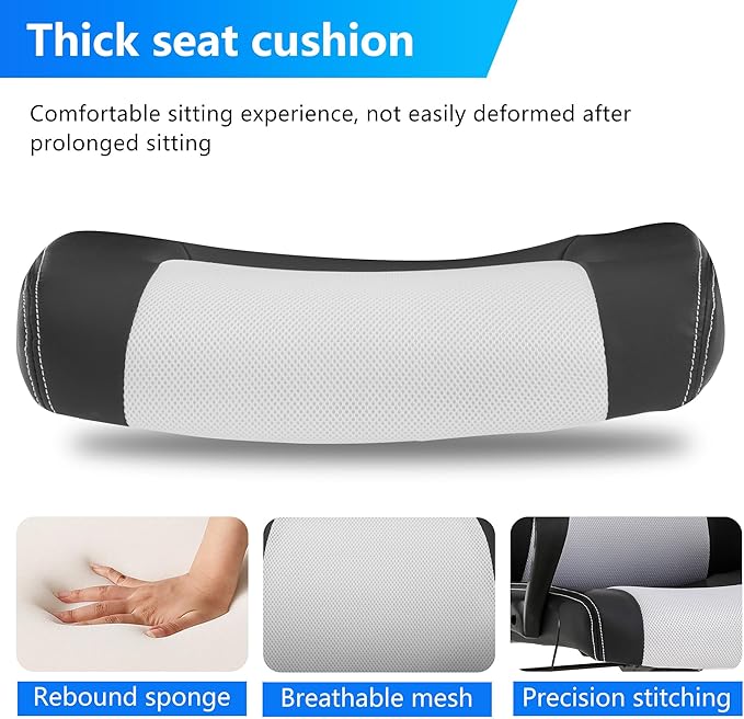 PayLessHere Gaming Chair Office Chair with Support Adjustable Ergonomic Pu Leather Racing Lumbar Massage Headrest Armrest Task 360° Swivel Computer Chair for Women Men Adults，White