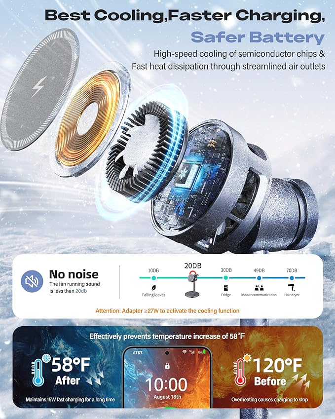Magnetic Wireless Charger for Samsung, 15W Certified Fast 3 in 1 Charging Station TEC Cooling Compatible with Mag-Safe Charger for Galaxy S26/25/24series, Z Fold 7/Flip7/Samsung Watch Ultra 8/Buds