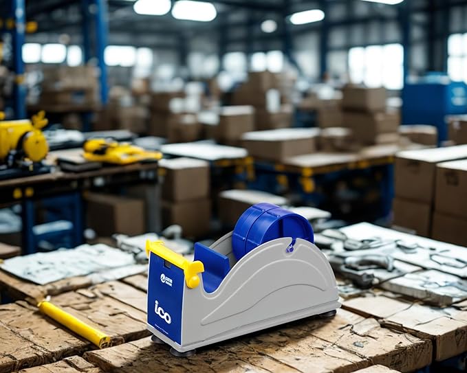 ICO by Excell Twin Premium Wide Metal Multi-Roll Desktop Tape Dispenser, ET-12271, 2 inch Wide, 3 inch Core, Pack of 16