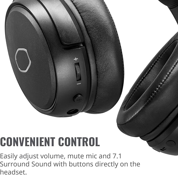 Cooler Master MH670 Gaming Headset with 2.4GHz Wireless, Virtual 7.1 Surround Sound, Durable Aluminum Frame, Detachable Omni-Directional Boom Mic, PC/Console/Mobile Connectivity (MH-670)