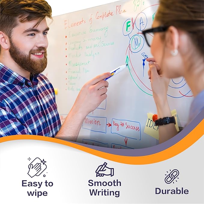 Magnetic Whiteboard Sticker - Adhesive Backing 40" x 24" Dry Erase Board for Wall Whiteboard Contact Paper for Office Home