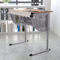 EMMA + OLIVER Adjustable Drawing and Drafting Table with Pewter Frame
