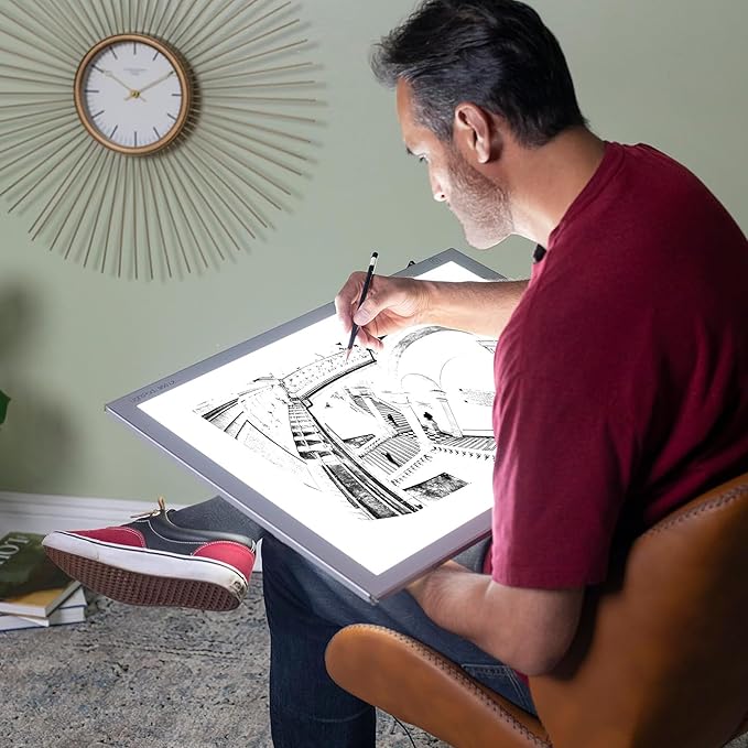 Artograph LightPad 950 LX Thin Dimmable 24x17 Inch Artist Light Box with UV Free LED Light for Tracing, Drawing, and Patterns, Silver