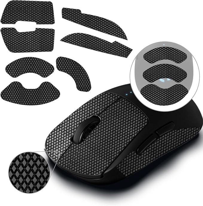 TALONGAMES Mouse Anti Slip Grip Tape Compatible with Logitech G PRO Wireless Gaming Mouse, Palm Sweat Absorption, Thin 0.5mm, Cut to Fit, Easy to Apply, Mouse Skin