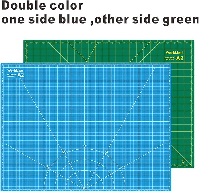 WORKLION 18'' x 24'' Large Self Healing PVC Cutting Mat, Double Sided, Gridded Rotary Cutting Board for Craft, Fabric, Quilting, Sewing, Scrapbooking - Art Project…