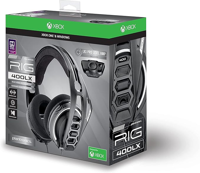 RIG 400LX 3D Audio Gaming Headset for Xbox One with Dolby Atmos and LX1 Adapter