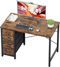 Pamray Computer Desk with 4 Drawers – Vintage (32")
